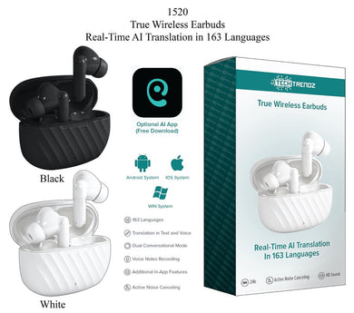 Tech Trendz True Wireless Earbuds with Real-Time AI Translation