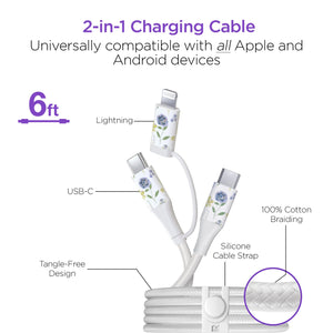 HyperGear TECHcessories | 30W USB-C PD Charging Kit with Travel Pouch Floral