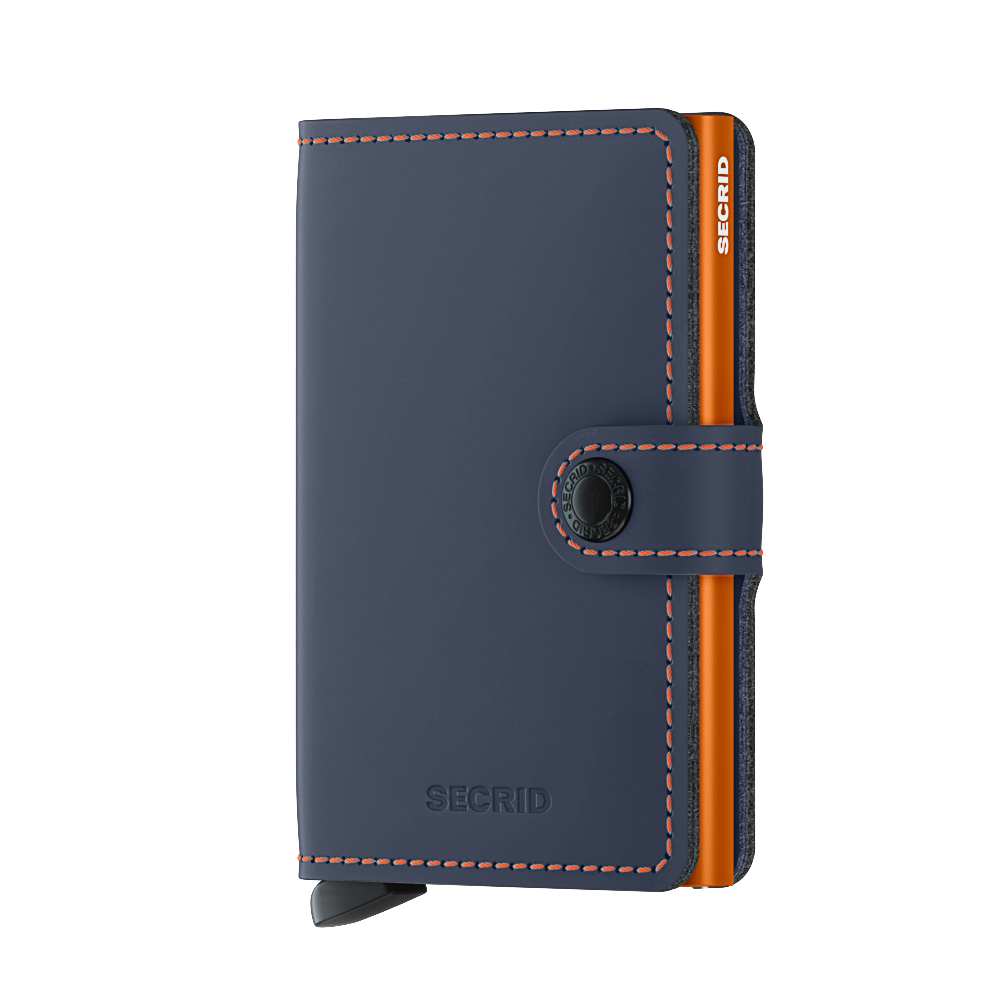SECRID Mini Wallet Matte Night-Blue & Orange
