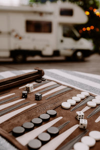 Travel Suede Roll-up Backgammon by Sondergut