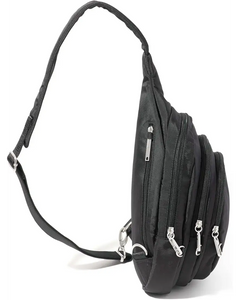 Baggallini Securtex Anti-Theft Triple Zip Sling