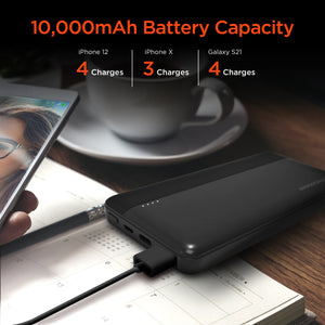 Hypercell 10,000mAh | Fast Charge Power Bank with 20W USB-C PD | Black