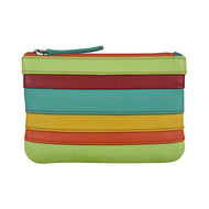 Striped Zip Coin Purse RFID Blocking