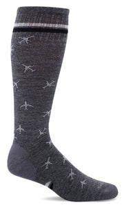 Men's In Flight | Moderate Graduated Compression Socks: Charcoal