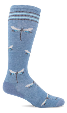 Women's Dragonfly | Moderate Graduated Compression Socks: Bluestone Shimmer