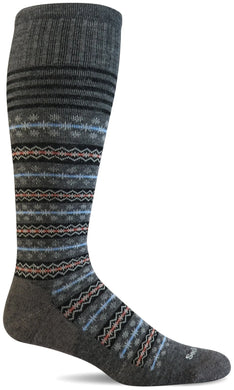 Sockwell Women's Mini Fairisle | Moderate Graduated Compression Socks: Charcoal