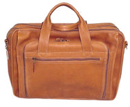 Leather Briefcase Expandable with Fan File