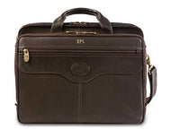 Leather Business Briefcase Expandable with Fan File