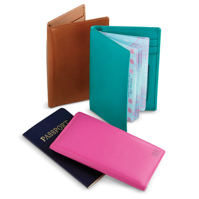 Leather RFID Passport Cover with Cards